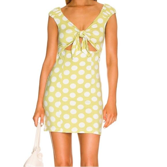 LPA Cinzia Polka Dot Mini Dress in Festive Polka Dot Size Small - Picture 1 of 11